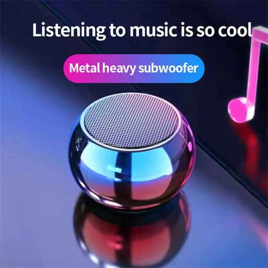 Wireless Small Steel Gun Metal Heavy Subwoofer Outdoor Mini Bluetooth Speaker for Home Office