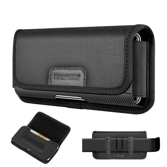 4.7-6.8inch Phone Nylon Pouch Multifunction Cell Phone Belt Clip Holster For iPhone, Samsung