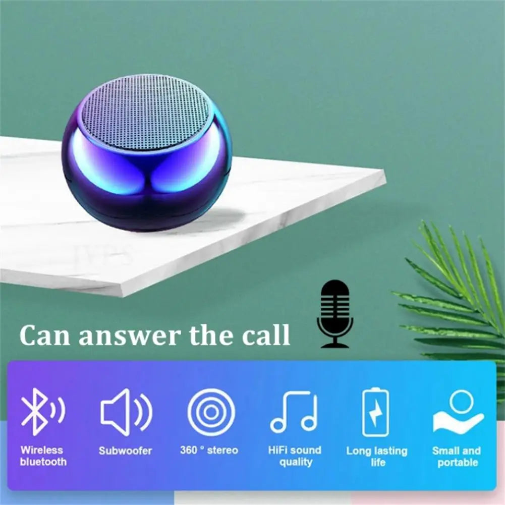 Wireless Small Steel Gun Metal Heavy Subwoofer Outdoor Mini Bluetooth Speaker for Home Office