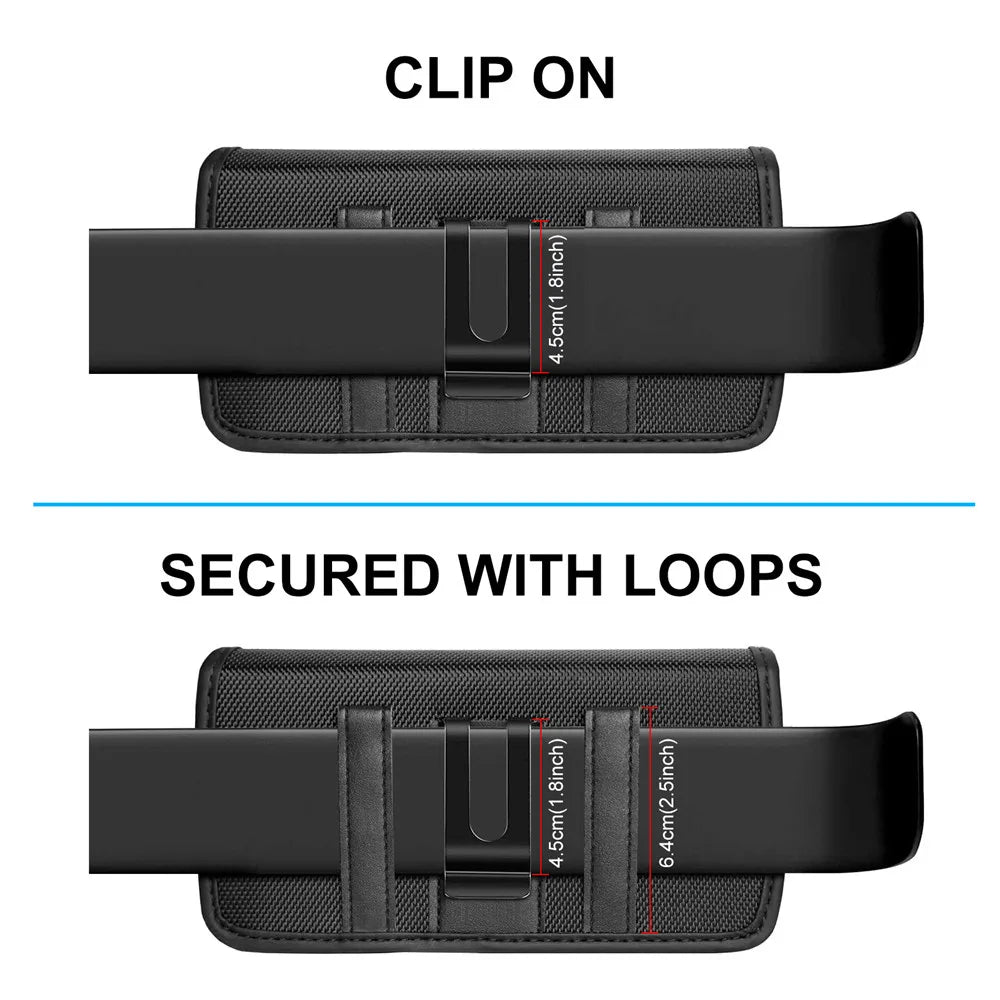 4.7-6.8inch Phone Nylon Pouch Multifunction Cell Phone Belt Clip Holster For iPhone, Samsung